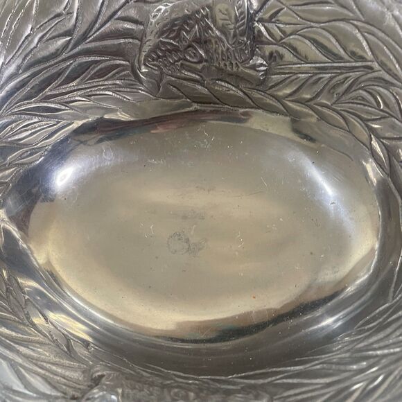 IHI Pewter Bunny Rabbit Nut/Trinket/Easter Candy Bowl/Dish Made in India - Picture 3 of 8